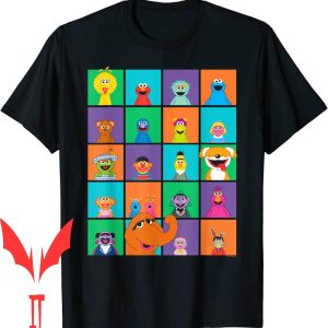 Elmo Birthday T-Shirt Sesame Street Character Squares