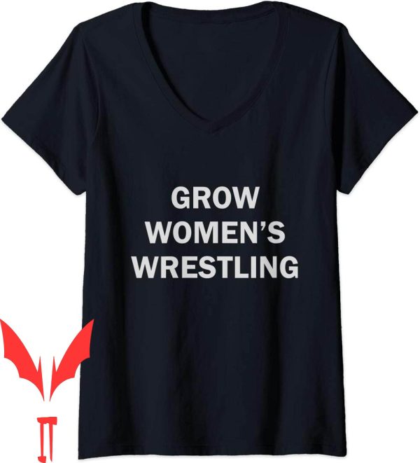 Grow Womens Wrestling T-Shirt Vintage For Gift Text Lines
