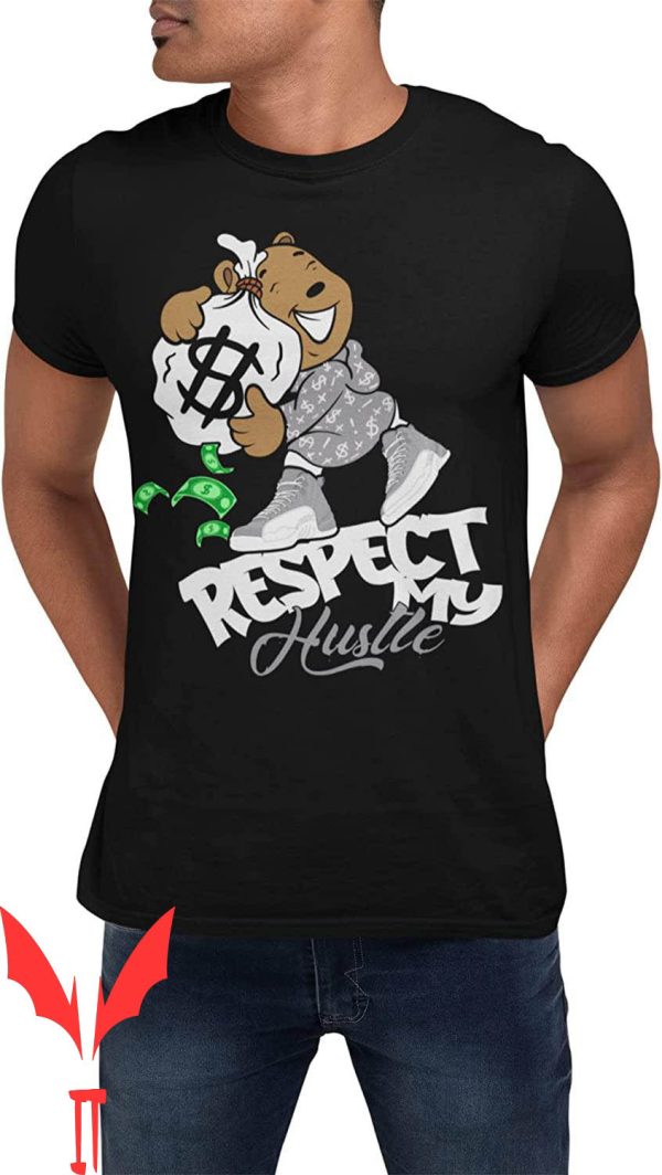 Jordan 12 Stealth T-Shirt Match Respect Hustle Match Jordan