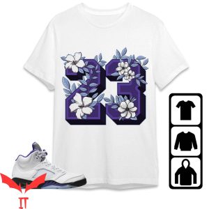 Jordan 5 Concord T-Shirt 23 Floral Match Retro Sneaker
