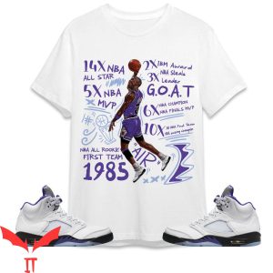 Jordan 5 Concord T-Shirt MJ Accolades Match Sneaker Retro