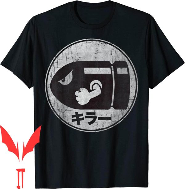 Kill Bill T-Shirt Super Mario Bullet Distressed Kanji Logo