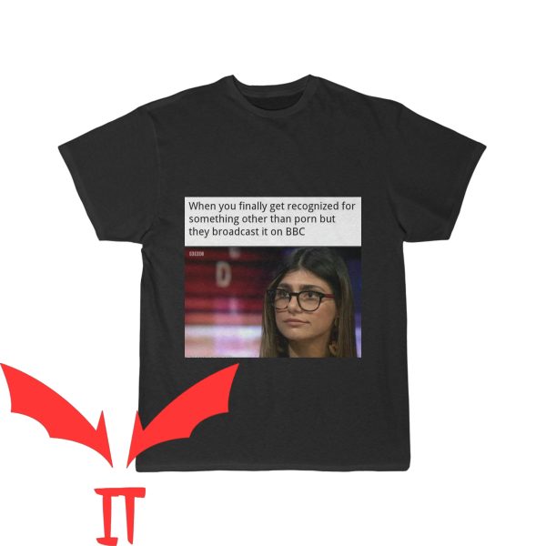 Mia Khalifa T-Shirt Meme Funny Action Movie Star Joke
