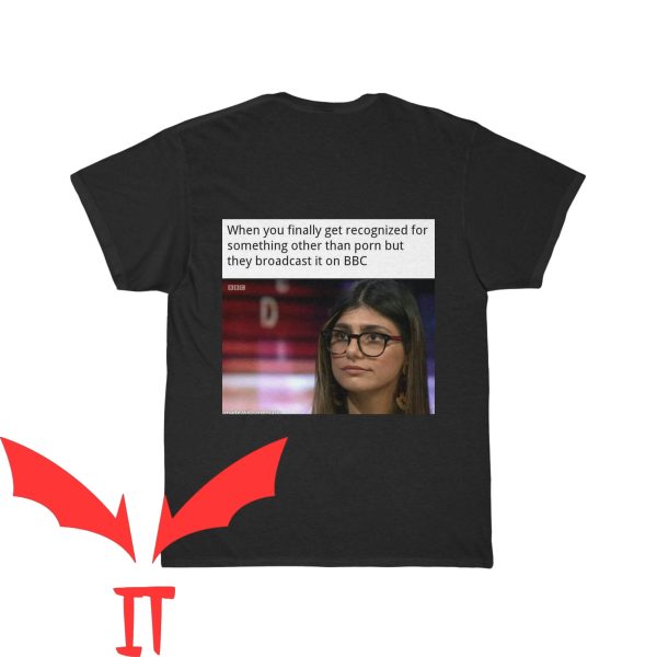 Mia Khalifa T-Shirt Meme Funny Action Movie Star Joke
