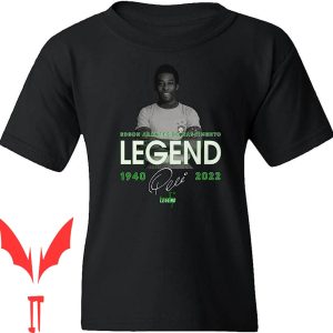 Pele T-Shirt FLAURA Pele Brazil Soccer Goat Tribute Youth