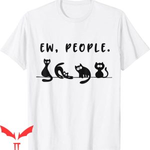 Personalized Cat T-Shirt Black Cat Funny Ew People Meowy