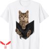 Personalized Cat T-Shirt Brown Cat Sits In Pocket Cats Tee
