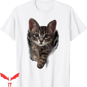 Personalized Cat T-Shirt Brown Kitten Staring Cute Cats Tee