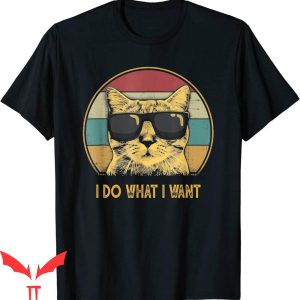 Personalized Cat T-Shirt Retro I Do What I Want Cat Funny