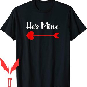 Shes Mine Hes Mine T-Shirt Matching Couples Print Text