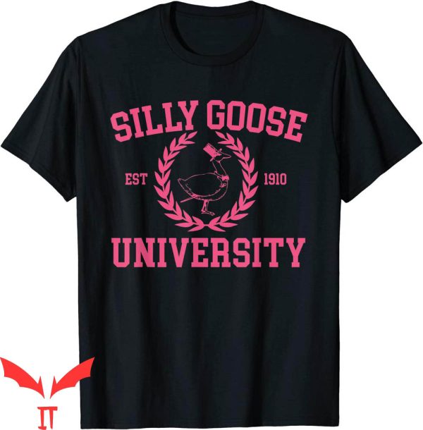 Silly Goose University T-Shirt Pink Goose Funny Meme