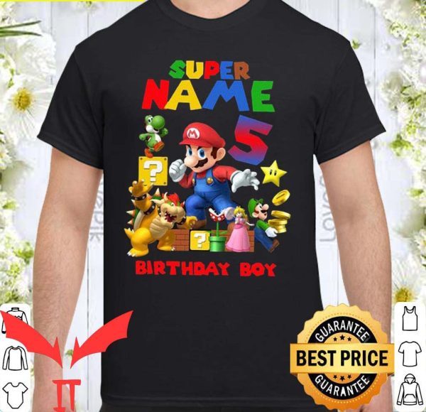 Super Mario Birthday T Shirt Birthday Matching Gift