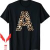 Varsity Letter T-Shirt Awesome Initial Name Leopard Cheetah