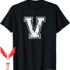 Varsity Letter T-Shirt V Uppercase Alphabet Initial School