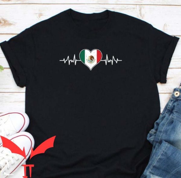 Vlone Mexico T Shirt New Mexico Flag Heart Tee Shirt