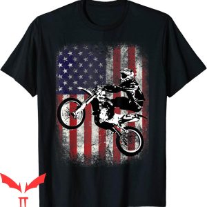 4th Of July T-Shirt Dirt Bike American Flag Motocross Biker