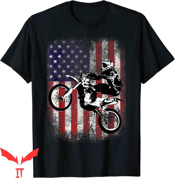 4th Of July T-Shirt Dirt Bike American Flag Motocross Biker