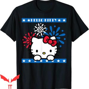 4th Of July T-Shirt Hello Kitty Fireworks Red White Blue