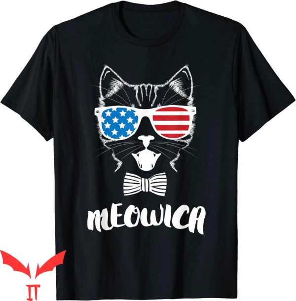 4th Of July T-Shirt Meowica Kitty Cat Independence Day