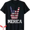 4th Of July T-Shirt Merica Rock Sign Vintage American Flag