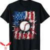 4th Of July T-Shirt Patriotic Baseball USA American Flag