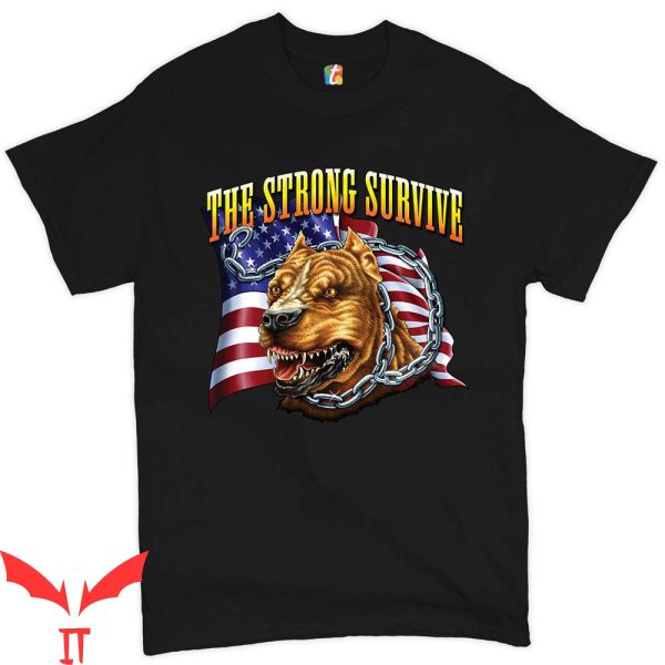 American Strong T-Shirt American Flag Beastly Pitbull