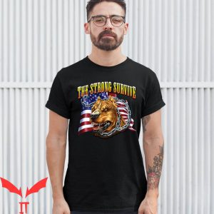 American Strong T-Shirt American Flag Beastly Pitbull