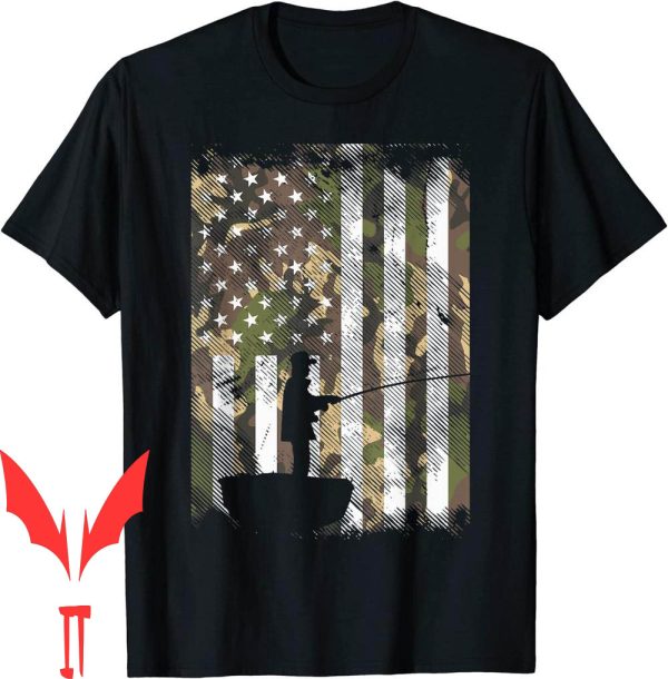 Black Rifle Coffee T-Shirt US Flag Fisherman Vintage Fishing