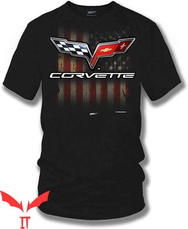 C6 Corvette T-Shirt C6 Logo And American Flag Shirt