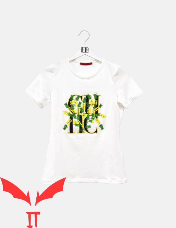 Carolina Herrera T-Shirt Embroidery Green Branches Initials