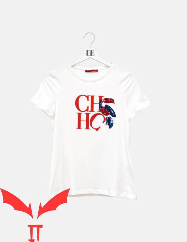 Carolina Herrera T-Shirt Tucan Sequins Initials Luxury Brand