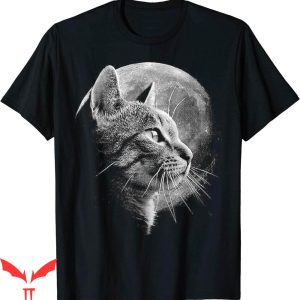 Cat Face T-Shirt Cute With Moon Funny