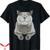 Cat Face T-Shirt Grey Cat Smile Eager Face Gifts