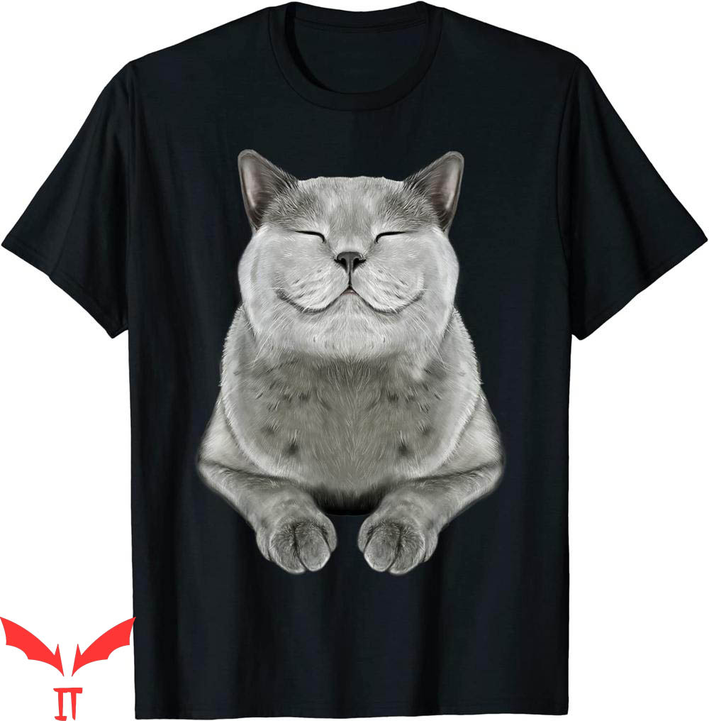 Cat Face T-Shirt Grey Cat Smile Eager Face Gifts Cat Face T-Shirt Grey Cat Smile Eager Face Gifts