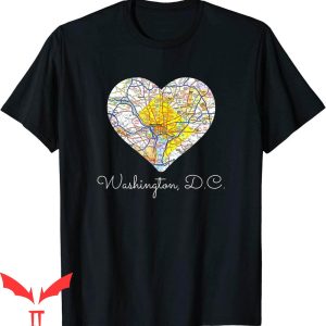 DC Urban Moms T-Shirt Heart Map Of Washington DC City