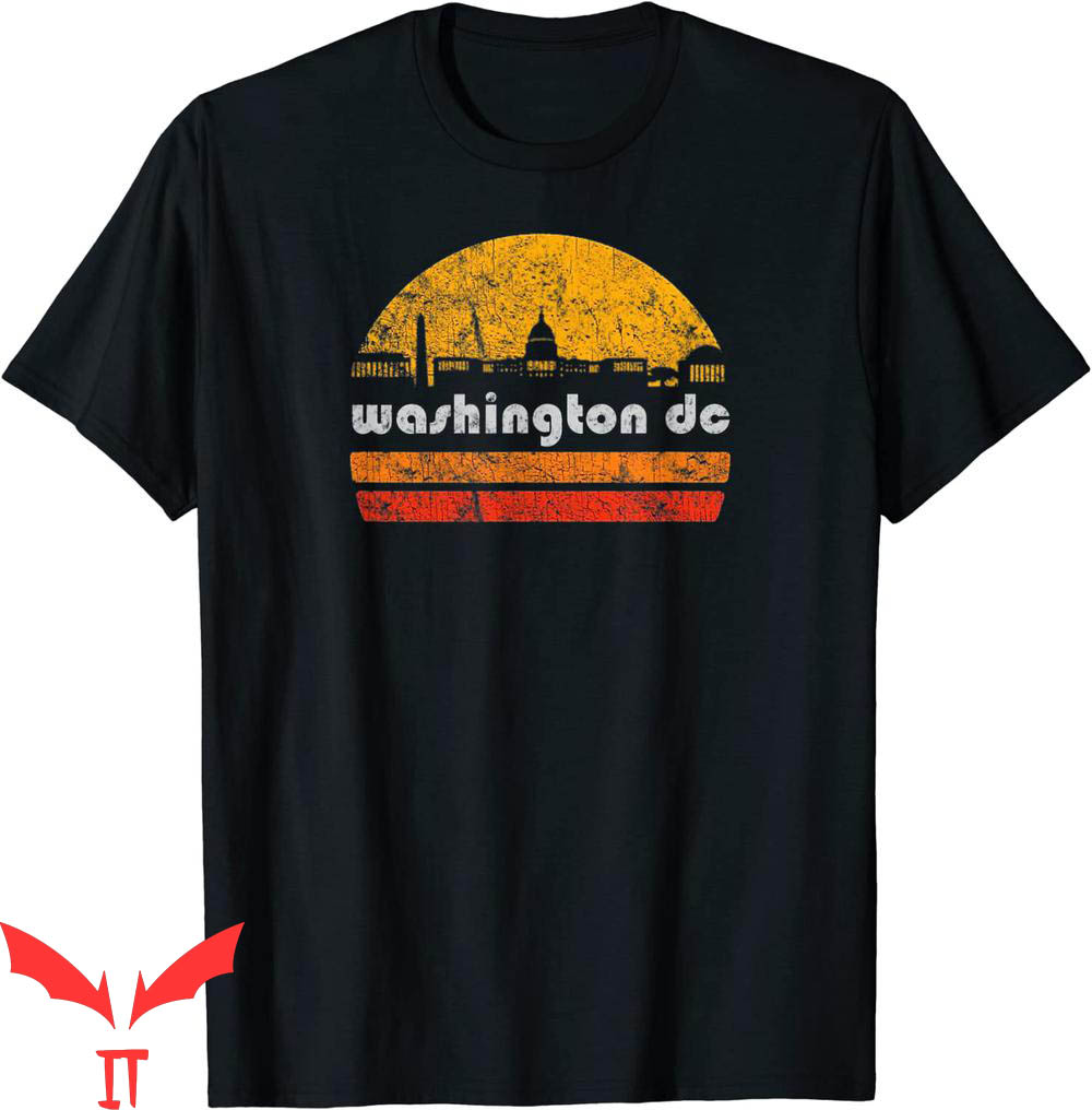 DC Urban Moms T-Shirt Skyline Retro Sunset Weathered Tee