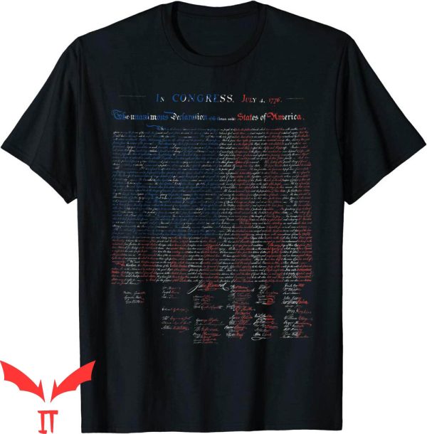 Declaration Of Independence T-Shirt Full Text Flag Tee