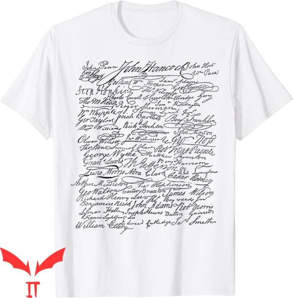 Declaration Of Independence T-Shirt Signatures 4th July 1776