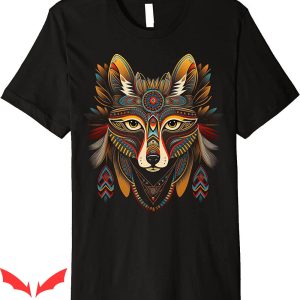 Fox Mexico T-Shirt Azteca Fox Illustration Traditional