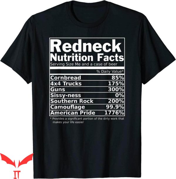 Funny Redneck T-shirt Redneck Nutrition Facts Typography