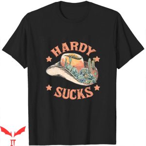Hardy Sucks T-shirt Vintage Illustration Far West Cowboy Hat