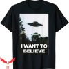 I Want To Believe T-Shirt Alien UFO Hunter Spaceship
