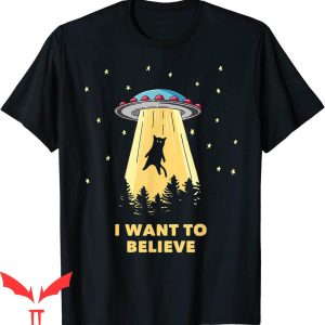 I Want To Believe T-Shirt Area 51 UFO Hunter Alien Abduction