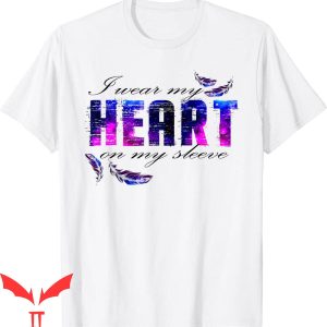 I Wear My Heart On My Sleeve T-Shirt Color Leaves Valentines