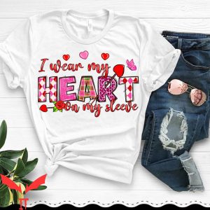 I Wear My Heart On My Sleeve T-Shirt Heart Western Valentine