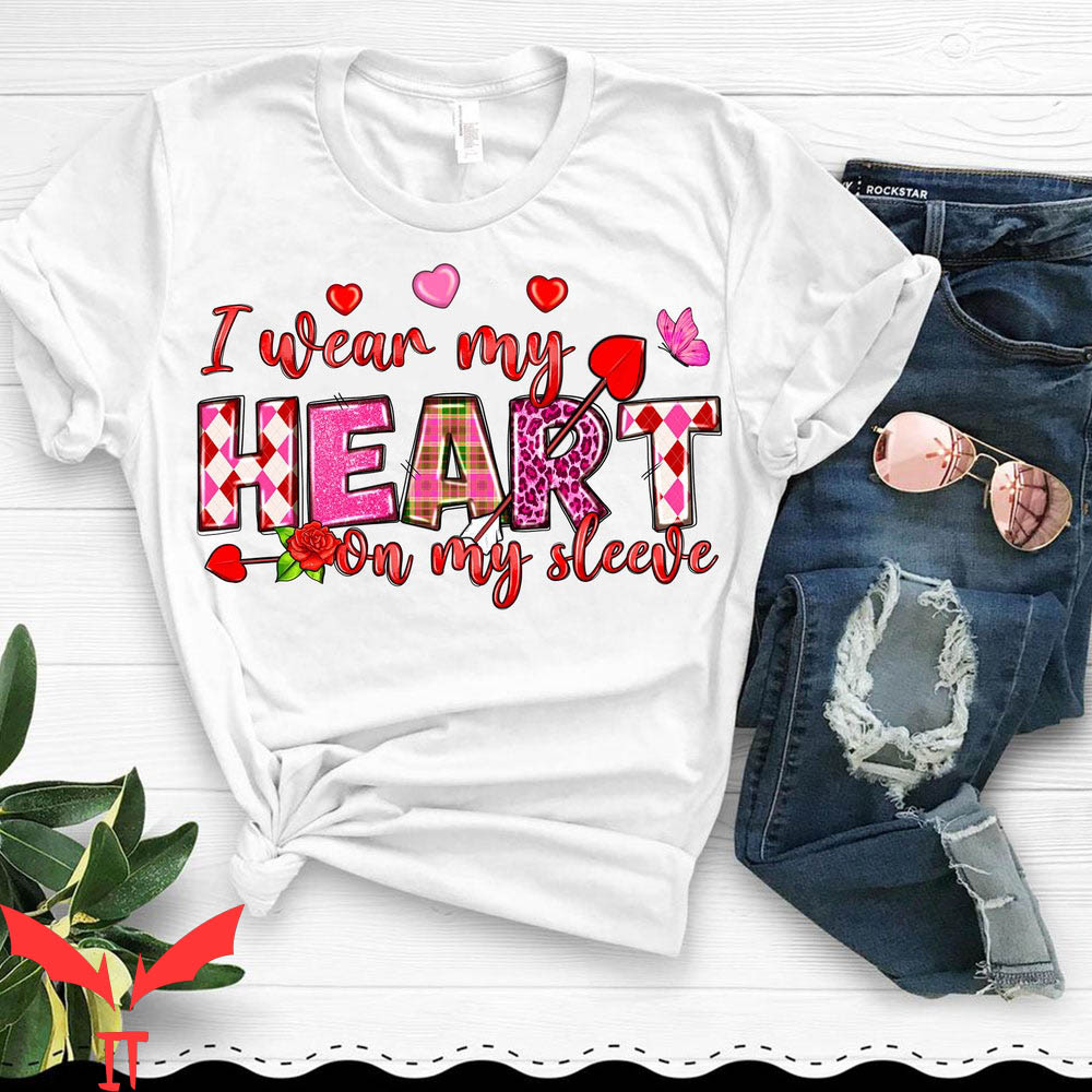 I Wear My Heart On My Sleeve T-Shirt Heart Western Valentine I Wear My Heart On My Sleeve T-Shirt Heart Western Valentine