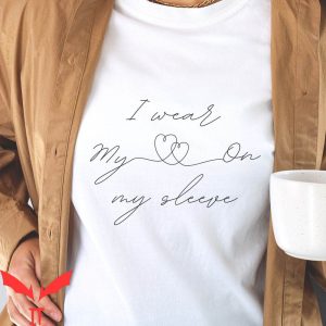 I Wear My Heart On My Sleeve T-Shirt Line Art Mothers Day