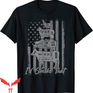 I’d Smoke That T-Shirt Funny Grilling US Flag 4th July