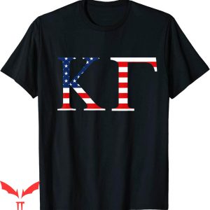 Kappa Kappa Gamma T-Shirt American Flag Backdrop USA Pride