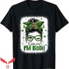 Kiss Me I’m Irish T-Shirt St Patrick’s Day Leopard Messy Bun